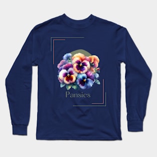 Pansies Flower Long Sleeve T-Shirt